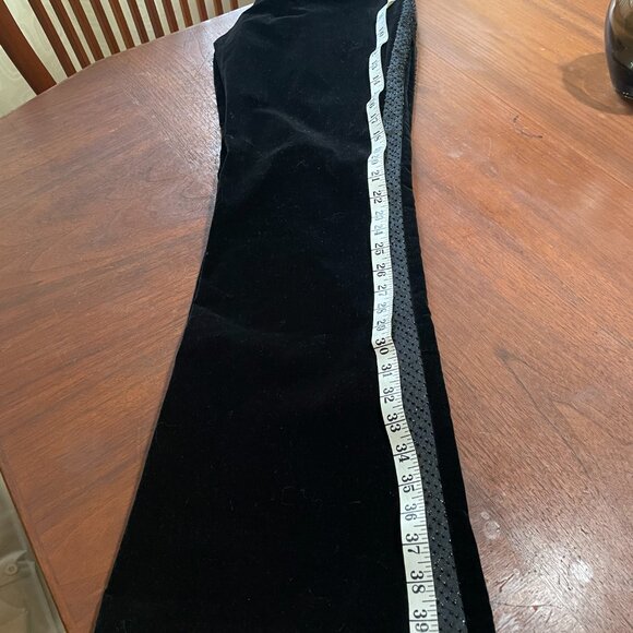 Theory Black Velvet and Beaded Flare Bottom pants size 8 - Picture 8 of 10